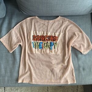 Zara Dancing Therapy Sequin Top - Peach